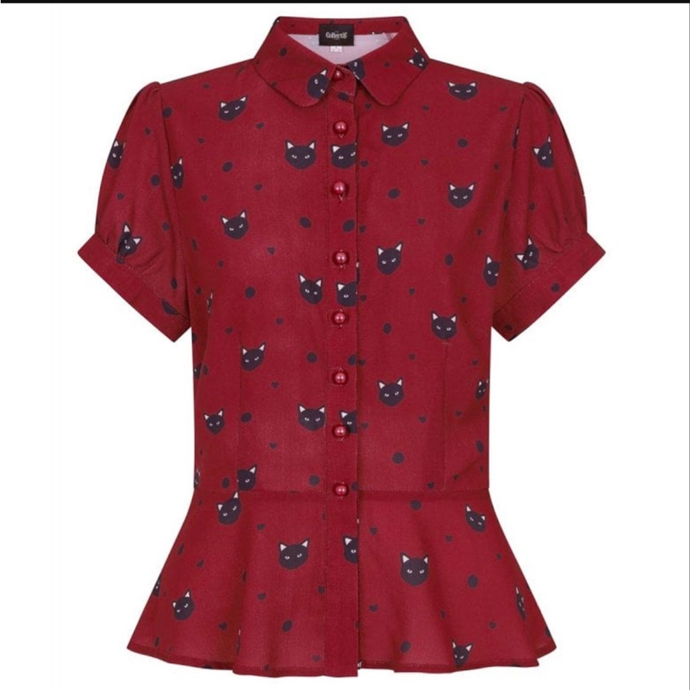 Collectif x ModCloth Kitty Peplum Blouse